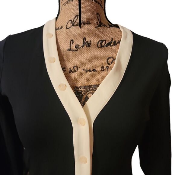 VHNY Vivienne Hu Black Stretch Bodycon Button  Down Dress Size S - Picture 2 of 9